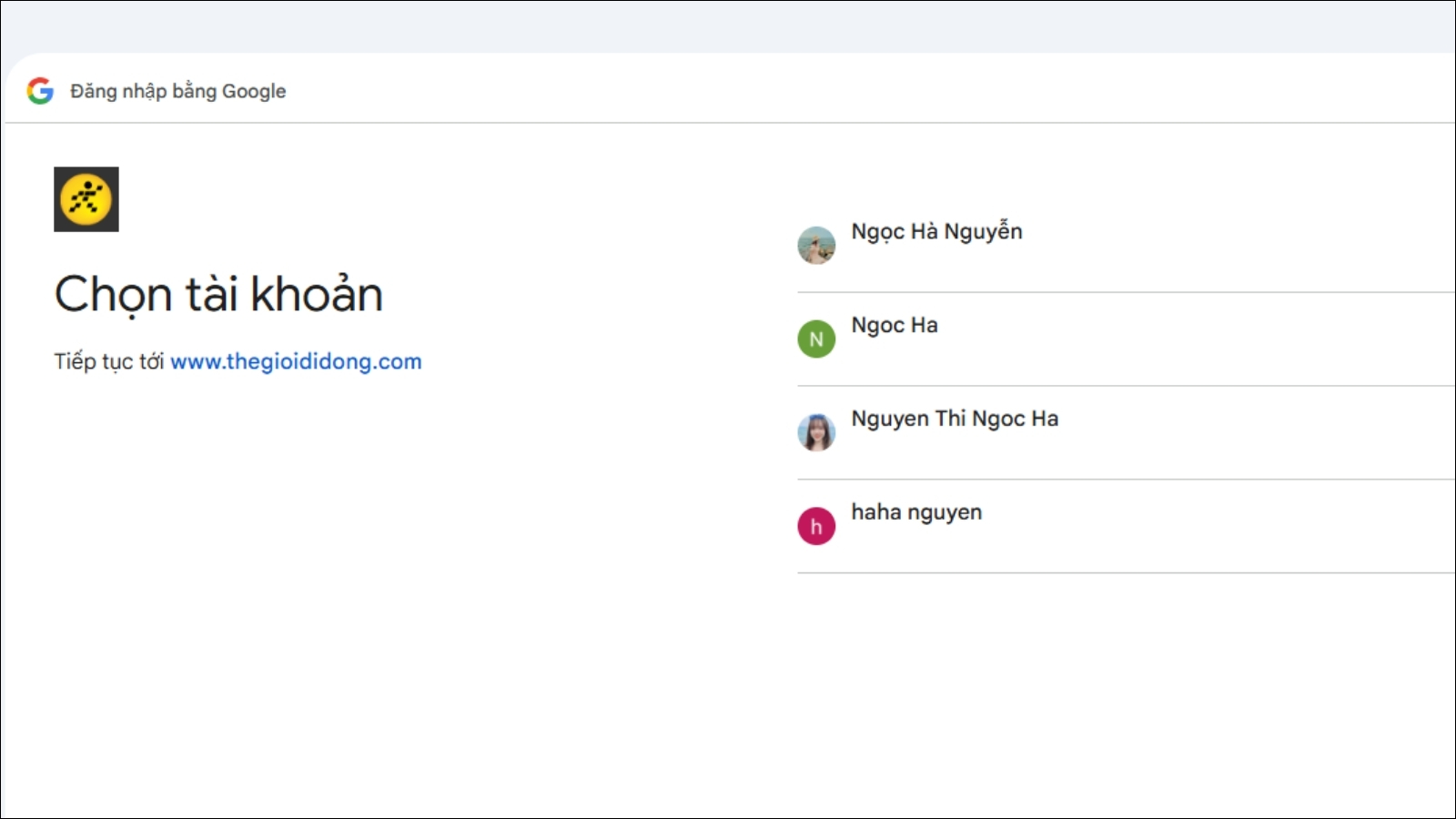 Chọn t&agrave;i khoản v&agrave; cấp quyền
