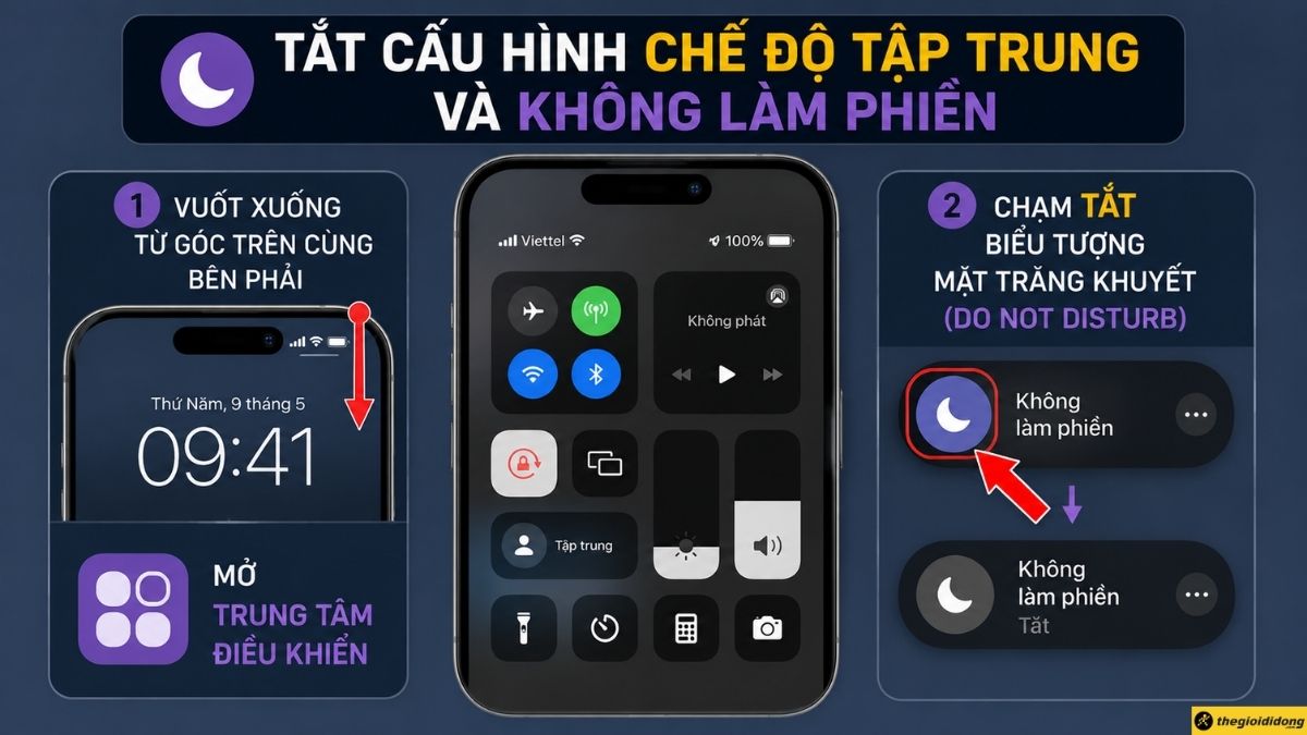 Tắt cấu hình Chế độ tập trung và Không làm phiền Tắt cấu hình Chế độ tập trung và Không làm phiền