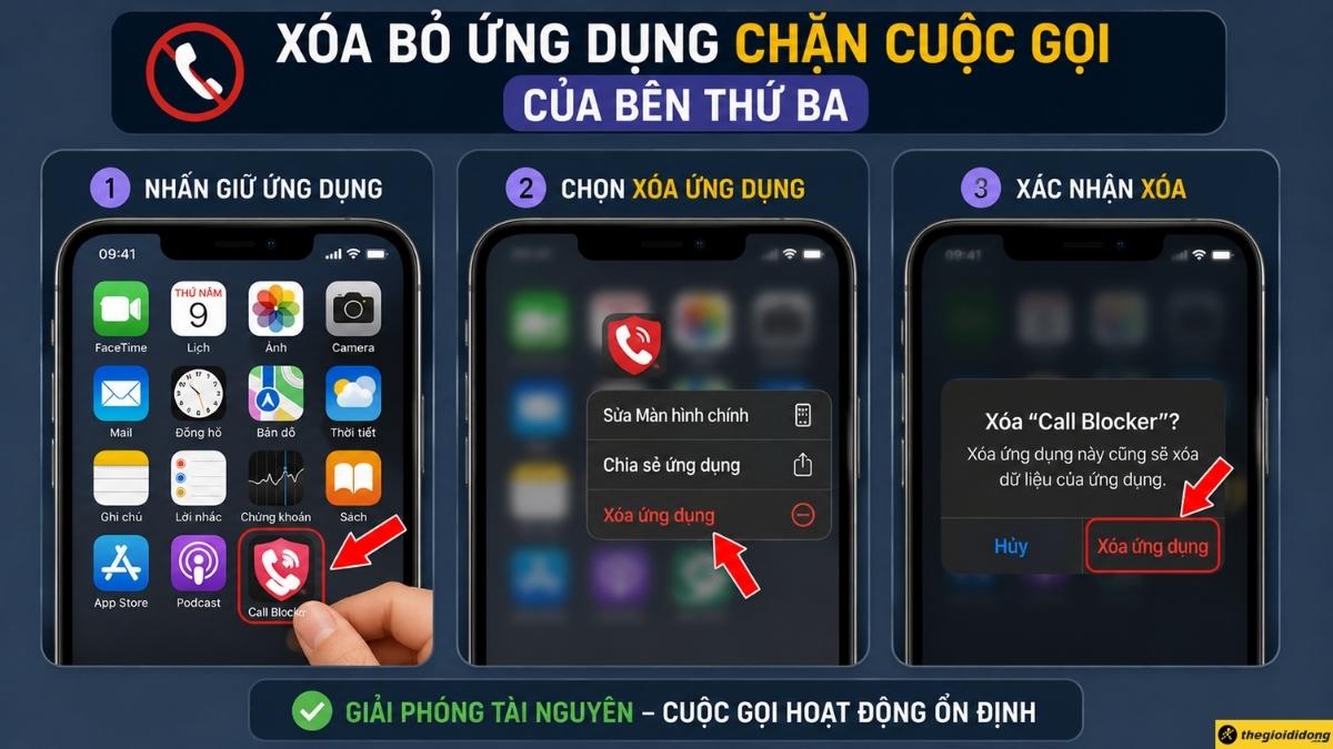 Xóa bỏ các ứng dụng chặn cuộc gọi của bên thứ ba Xóa bỏ các ứng dụng chặn cuộc gọi của bên thứ ba