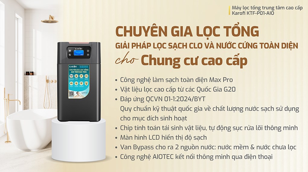 Tham khảo Máy lọc tổng đầu nguồn Karofi KTF-P01-AIO