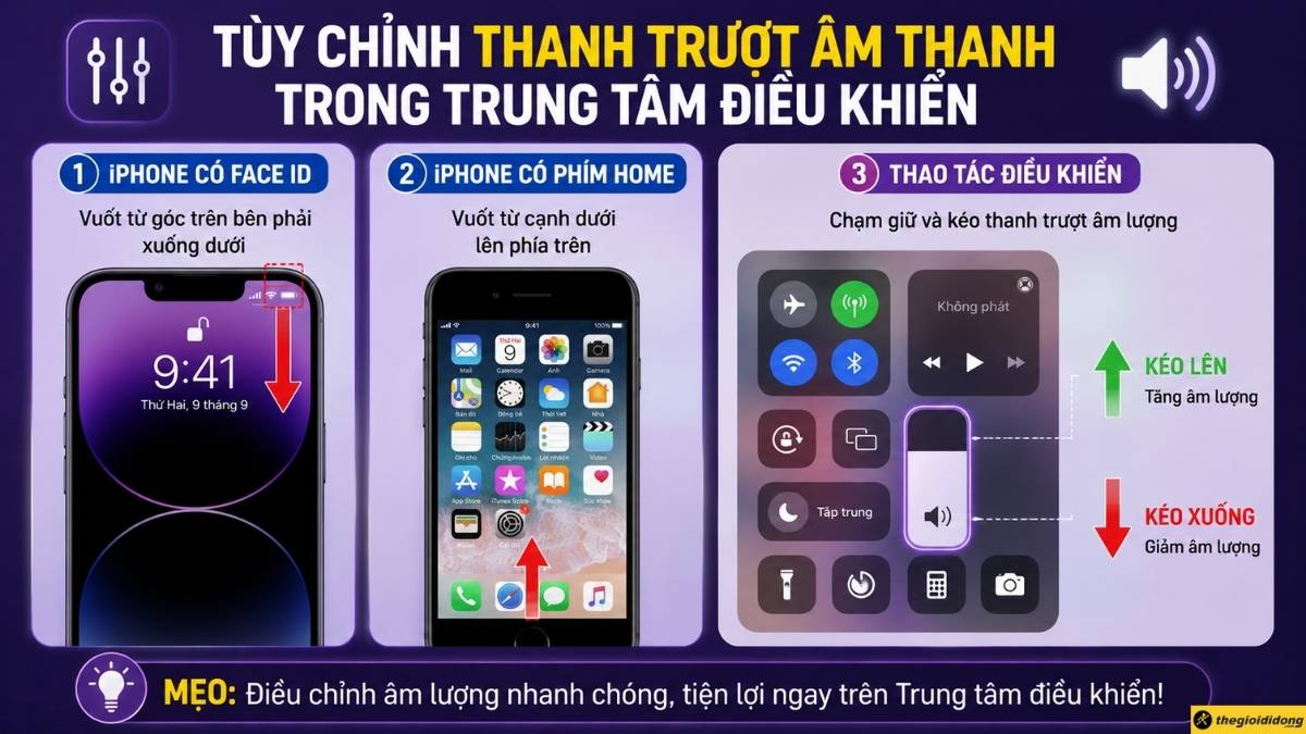 Tùy chỉnh âm thanh trong Control Center Tùy chỉnh âm thanh trong Control Center