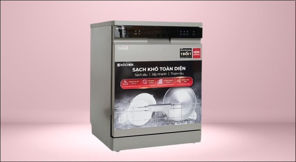 Sự kết hợp giữa sấy khí tươi Fresh Air và diệt khuẩn UV giúp bát đĩa khô ráo hoàn toàn