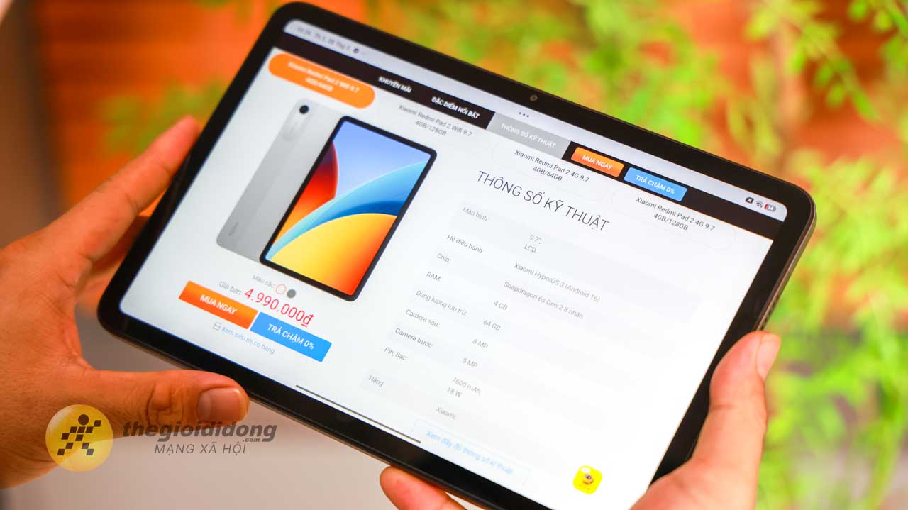 Trên tay Redmi Pad 2 9.7 inch: Thiết kế nhỏ gọn, Snapdragon 6s Gen 2 và pin 7.600 mAh