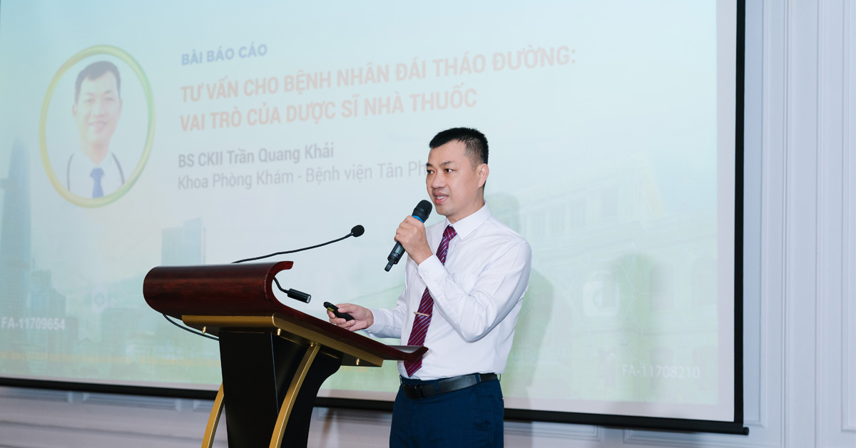 BS.CKII Trần Quang Khải trình bày về tư vấn bệnh nhân đái tháo đường trong thực hành nhà thuốc
