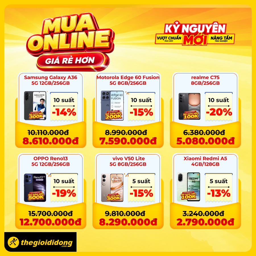 Mua online giá rẻ hơn tại TGDĐ: iPhone, Samsung, OPPO giảm đến 26% Mua online giá rẻ hơn tại TGDĐ: iPhone, Samsung, OPPO giảm đến 26%