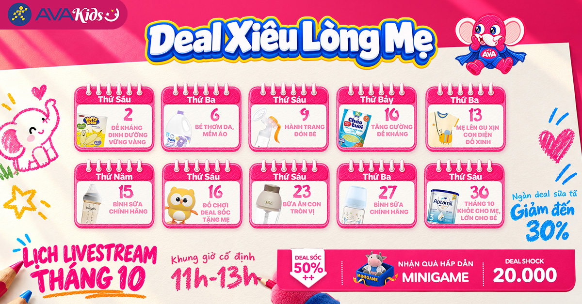 Lịch Livestream Tháng 10 - săn deal hấp dẫn