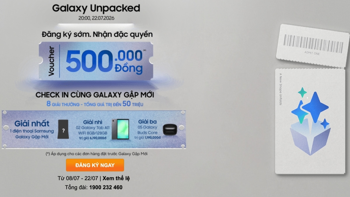 Đăng ký sớm Galaxy Z Fold 8 tại Điện máy XANH Đăng ký sớm Galaxy Z Fold 8 tại Điện máy XANH