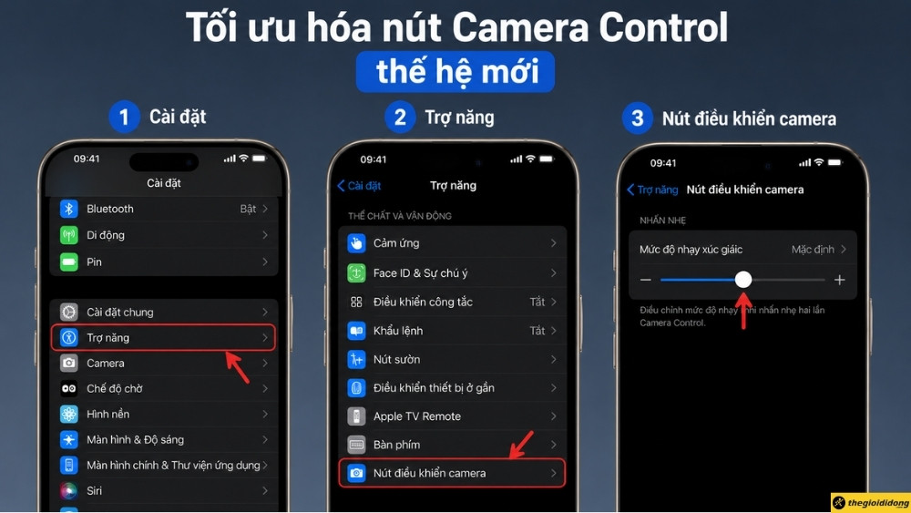 Tối ưu h&oacute;a lực nhấn của Camera Control