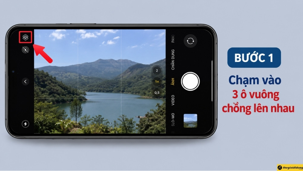 Chạm v&agrave;o biểu tượng 3 &ocirc; vu&ocirc;ng chồng l&ecirc;n nhau