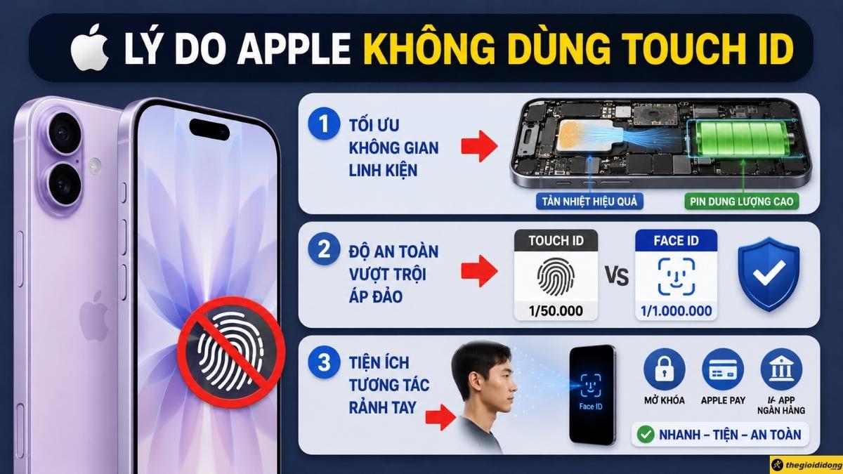 Lý do Apple không dùng cảm biến Touch ID Lý do Apple không dùng cảm biến Touch ID