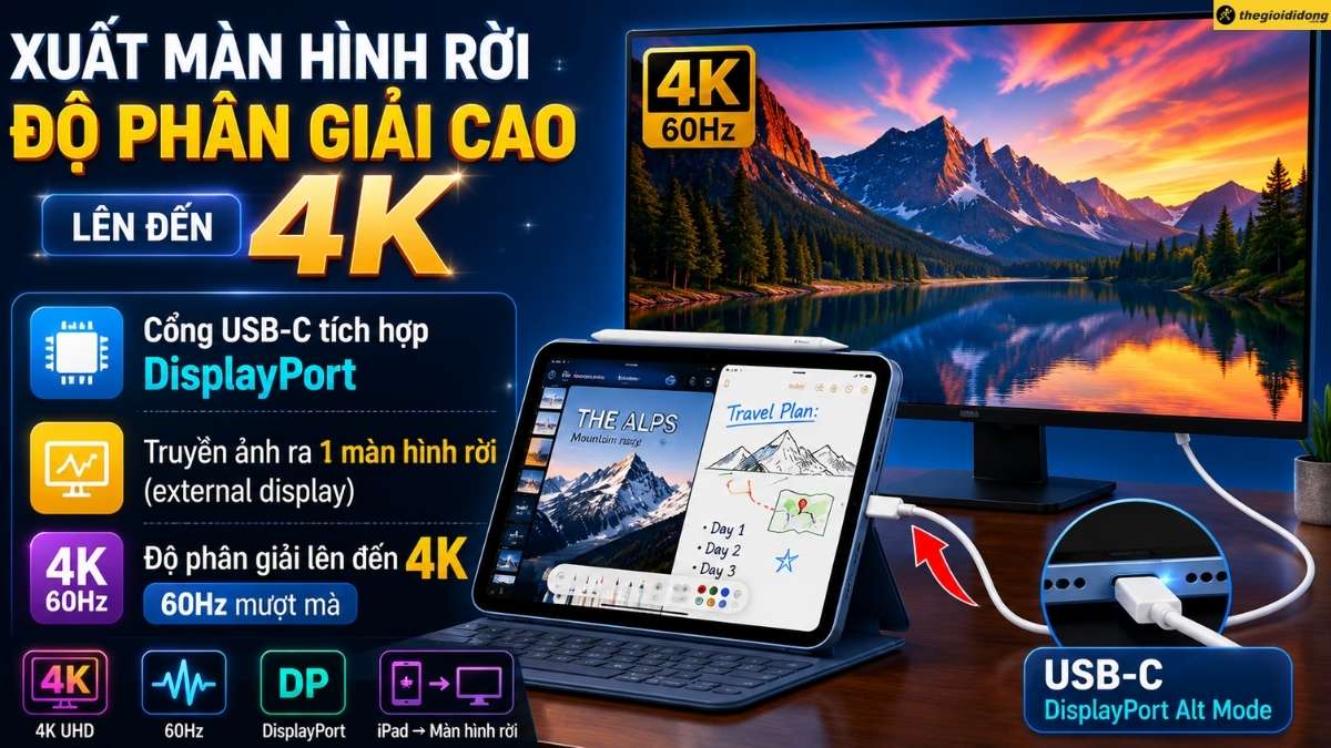 Xuất m&agrave;n h&igrave;nh rời độ ph&acirc;n giải cao l&ecirc;n đến 4K