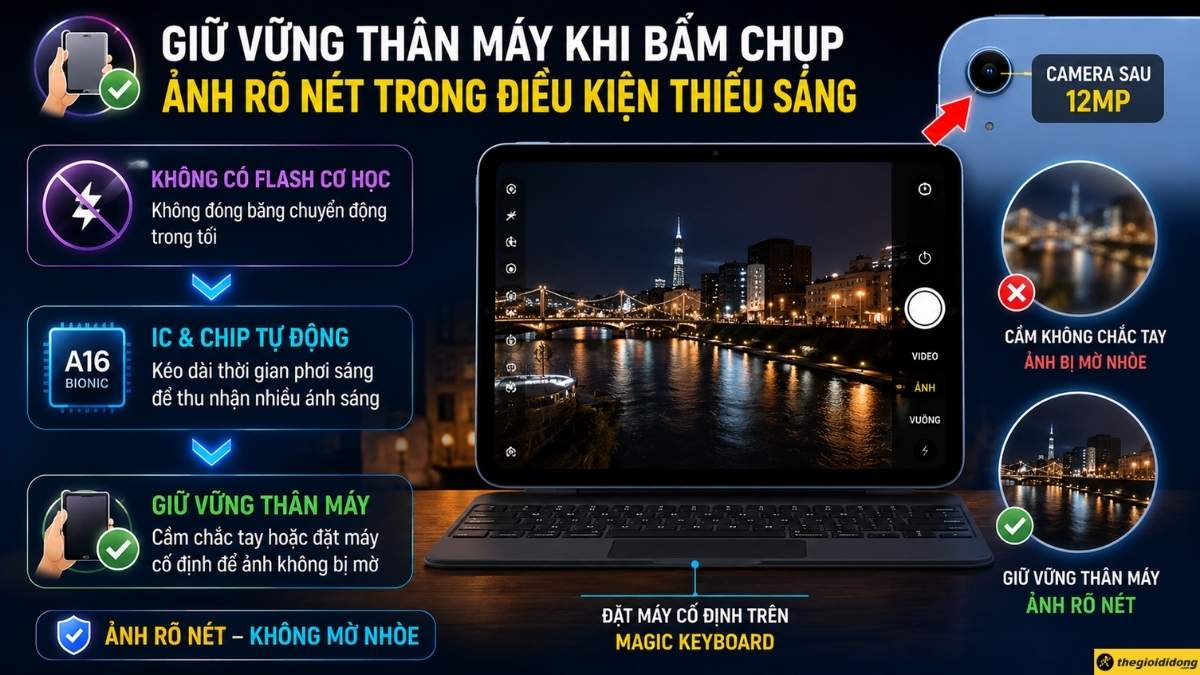 Giữ vững thân máy khi bấm chụp Giữ vững thân máy khi bấm chụp