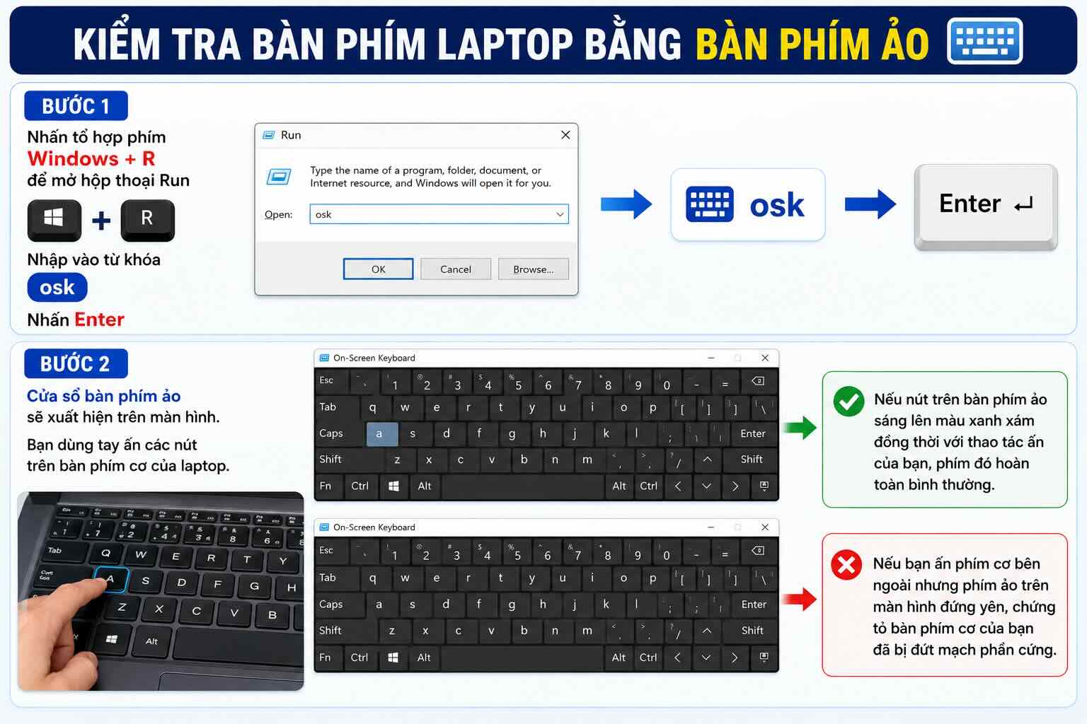 Kiểm tra b&agrave;n ph&iacute;m laptop tr&ecirc;n Windows