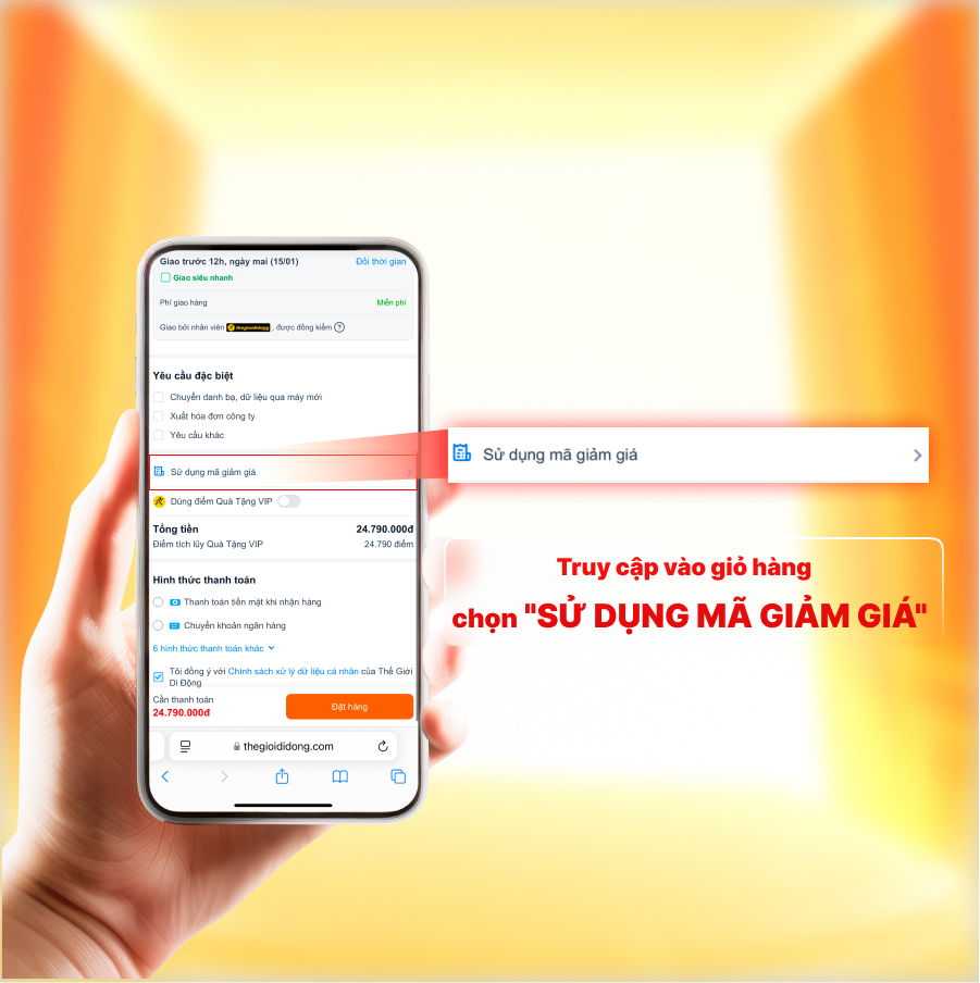 Cách nhận và sử dụng PMH săn sale tại TGDĐ và ĐMX