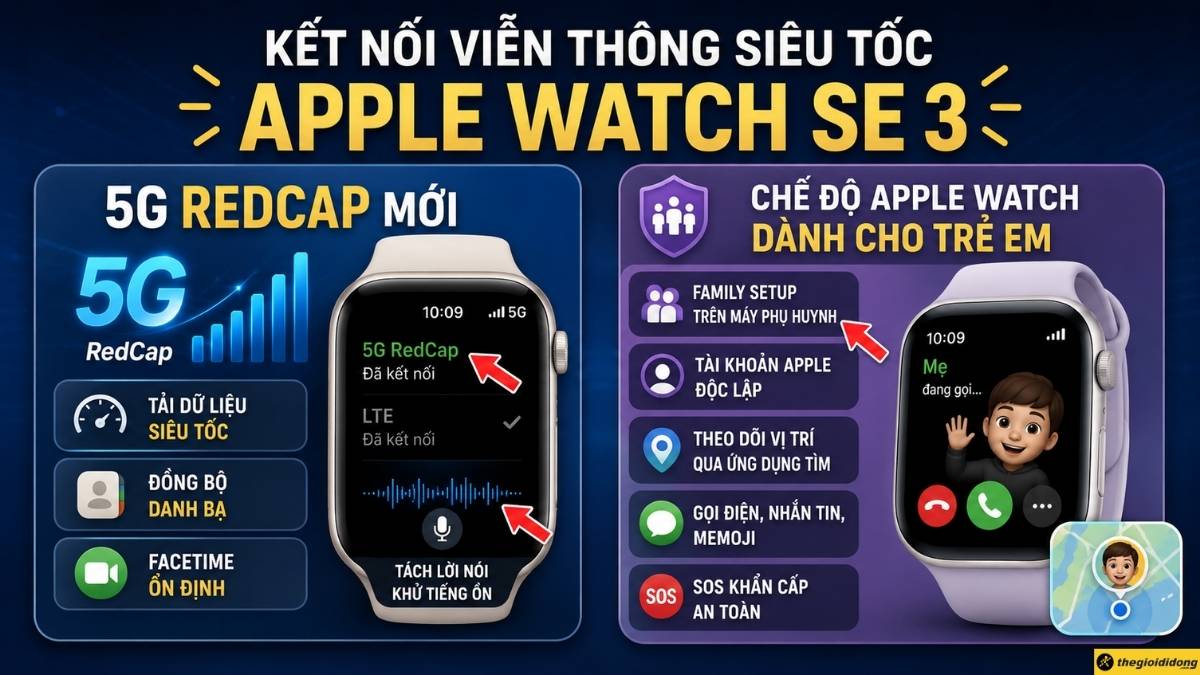 T&iacute;nh năng nghe gọi độc lập v&agrave; chế độ trẻ em