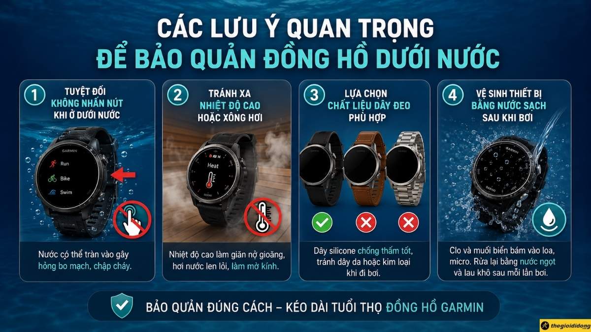 C&aacute;c lưu &yacute; quan trọng để bảo quản đồng hồ dưới nước