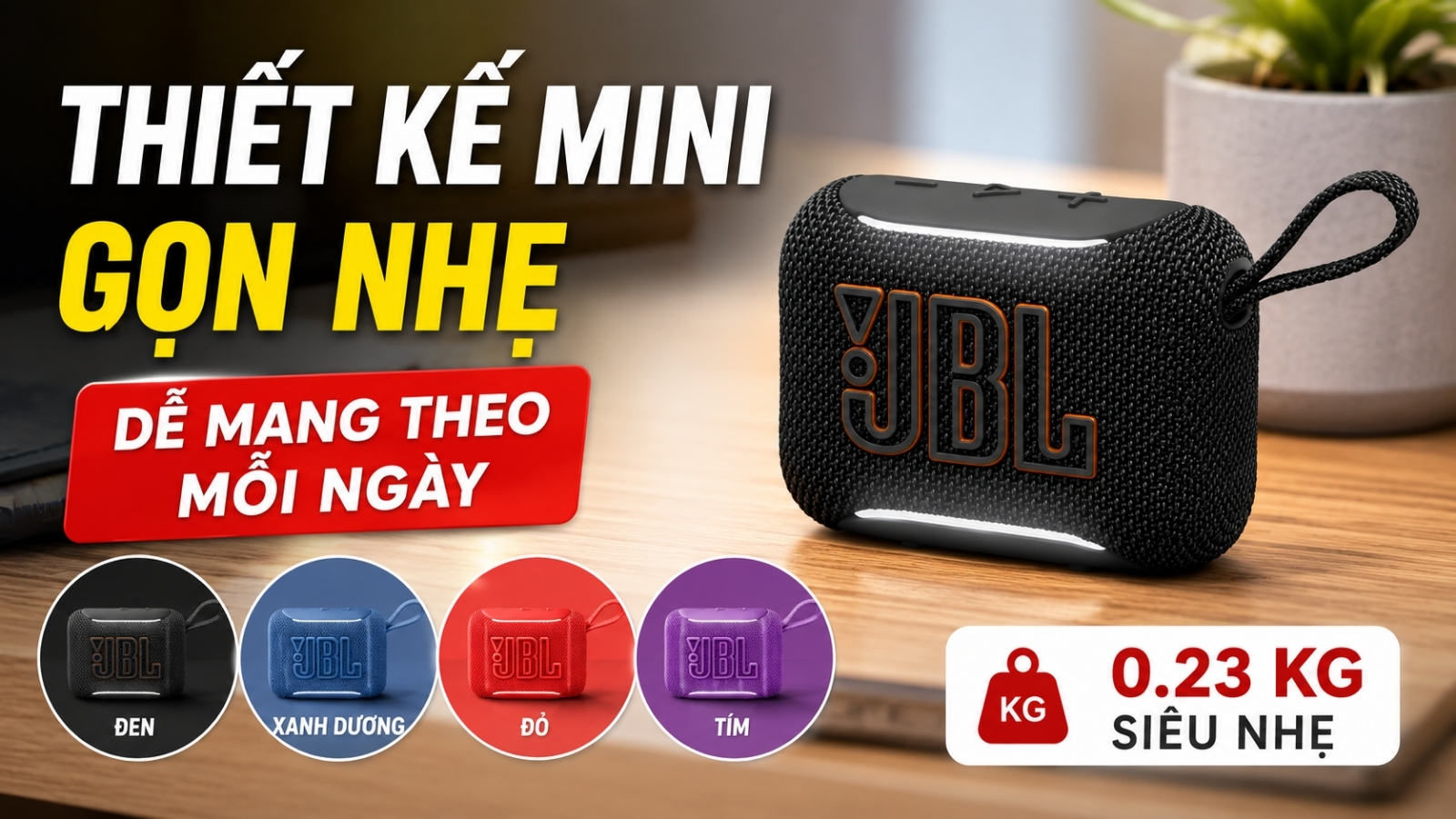 JBL Go 5 có thiết kế nhỏ gọn JBL Go 5 có thiết kế nhỏ gọn