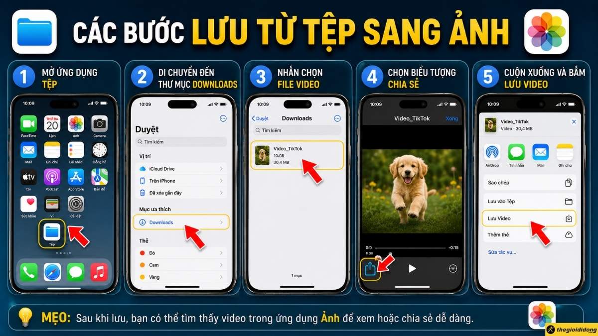 C&aacute;c bước lưu từ Tệp sang Ảnh