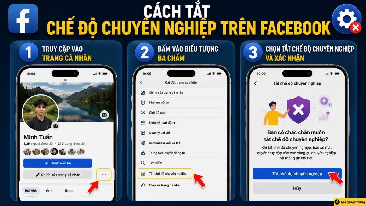 C&aacute;ch tắt chế độ chuy&ecirc;n nghiệp tr&ecirc;n Facebook