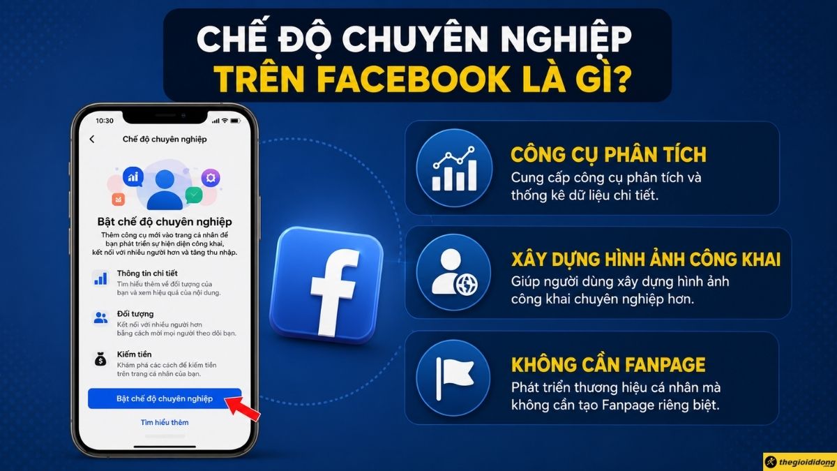 Chế độ chuy&ecirc;n nghiệp tr&ecirc;n Facebook