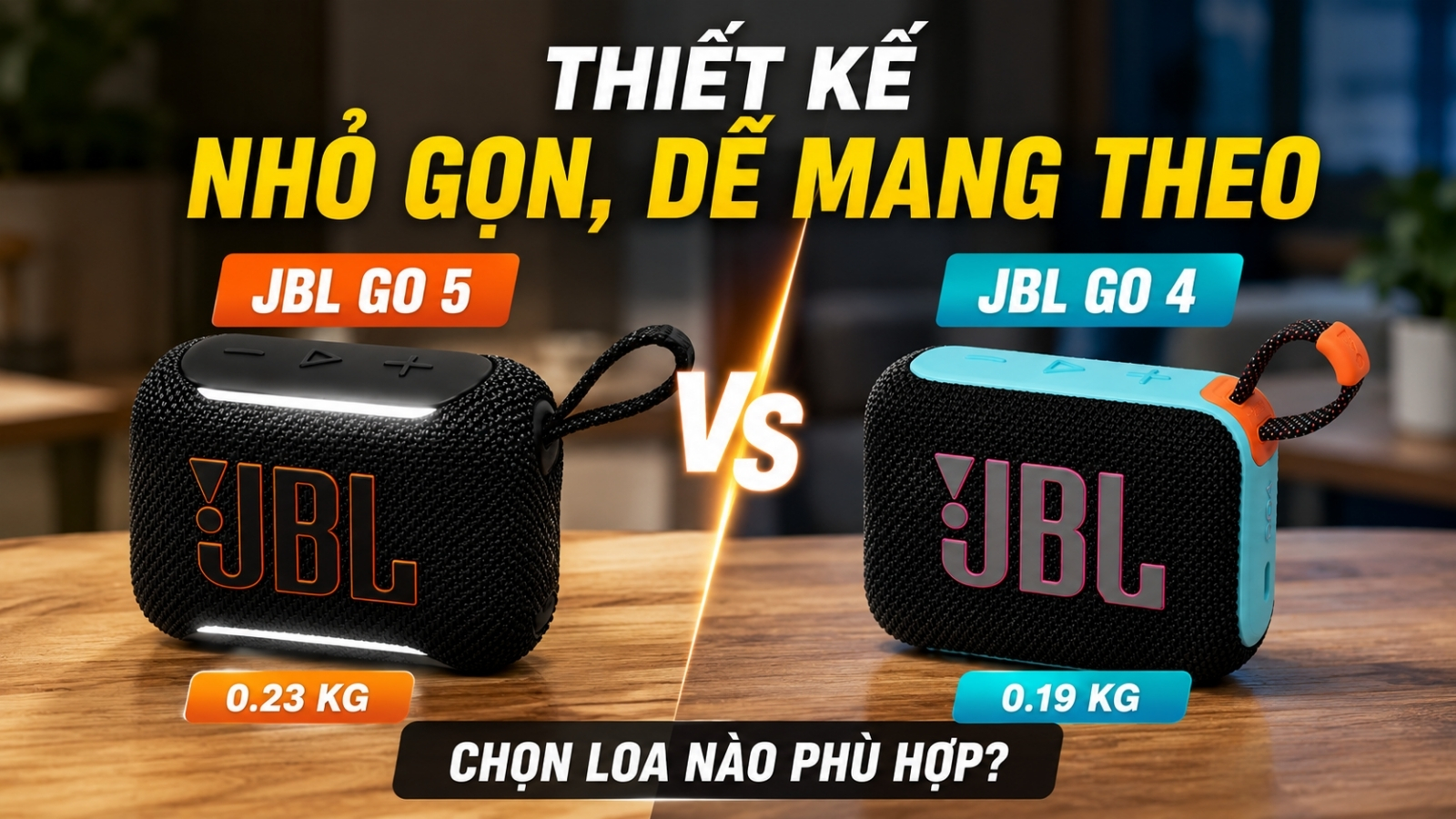 So s&aacute;nh thiết kế JBL Go 5 v&agrave; Go 4