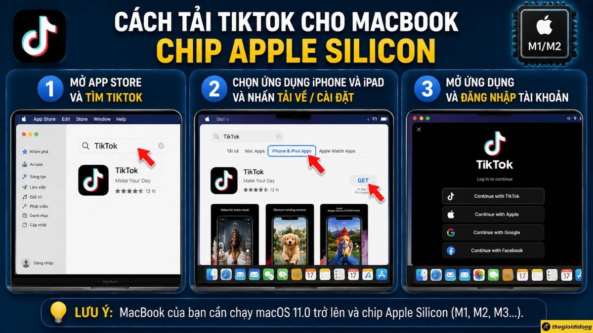 C&aacute;ch tải TikTok cho MacBook chip Apple Silicon