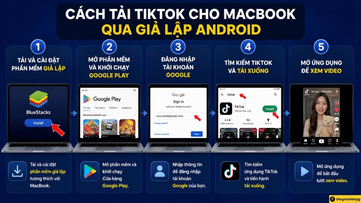 C&aacute;ch tải TikTok cho MacBook qua giả lập Android