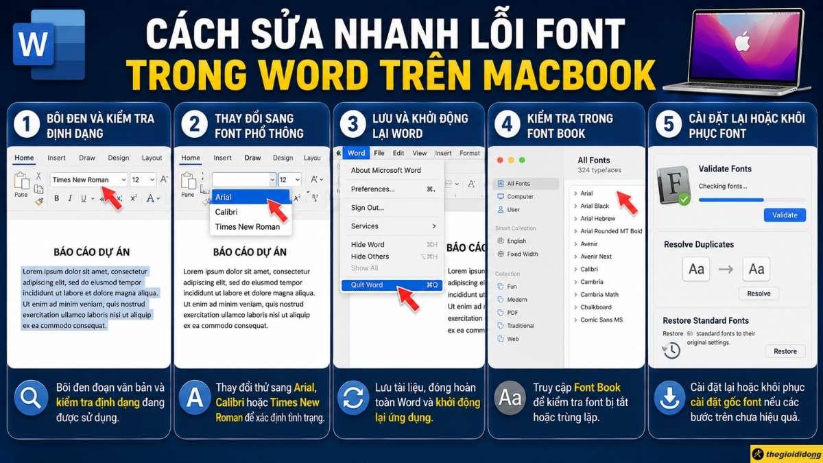 C&aacute;ch sửa nhanh lỗi font trong Word tr&ecirc;n MacBook