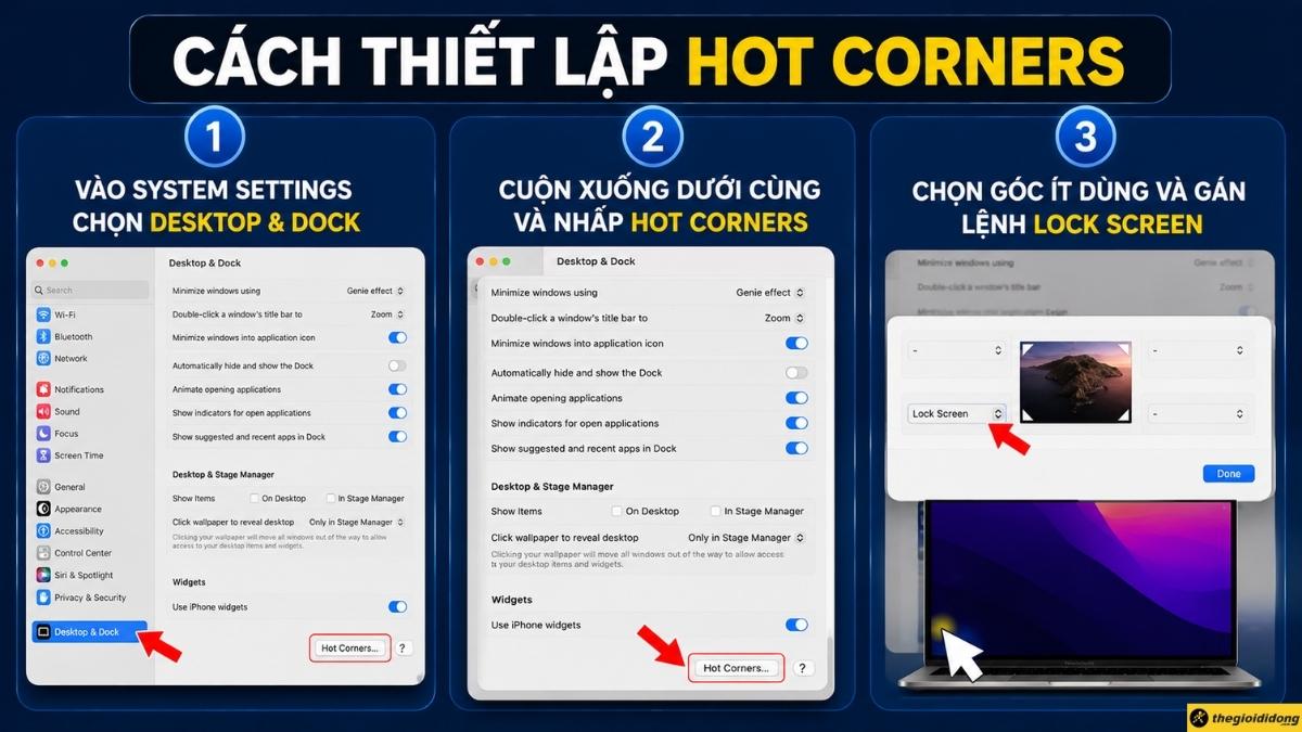C&aacute;ch thiết lập Hot Corners