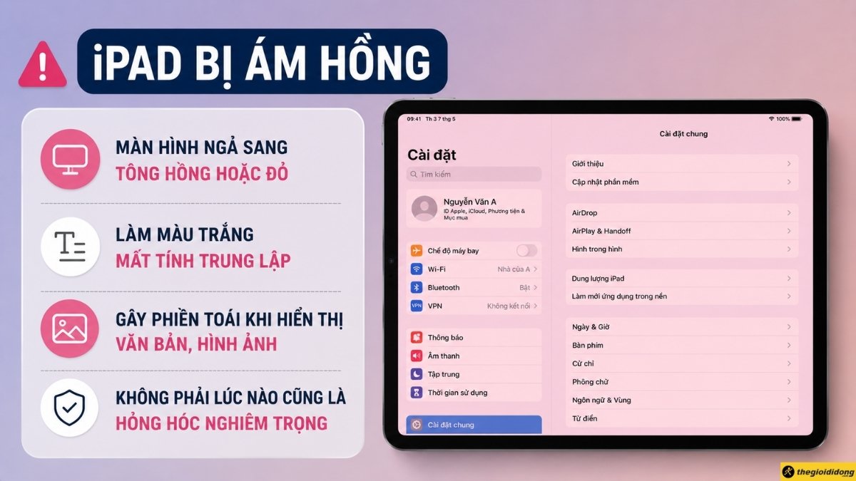 iPad bị &aacute;m hồng