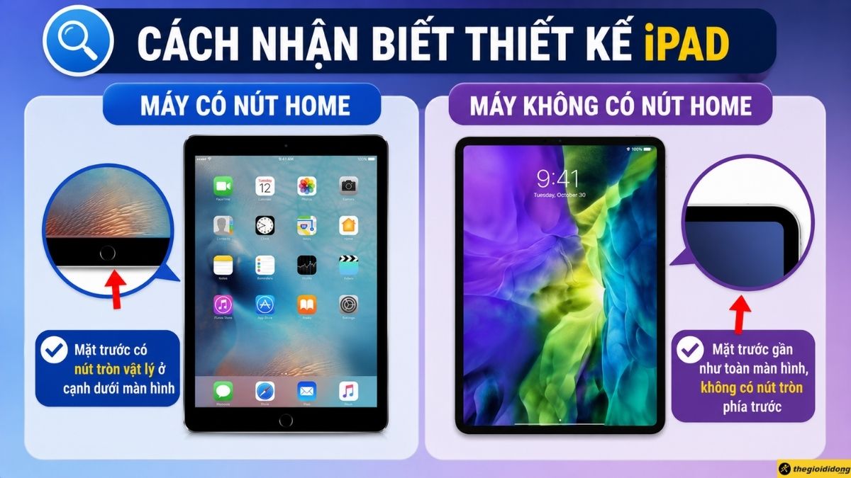 C&aacute;ch nhận biết thiết kế iPad