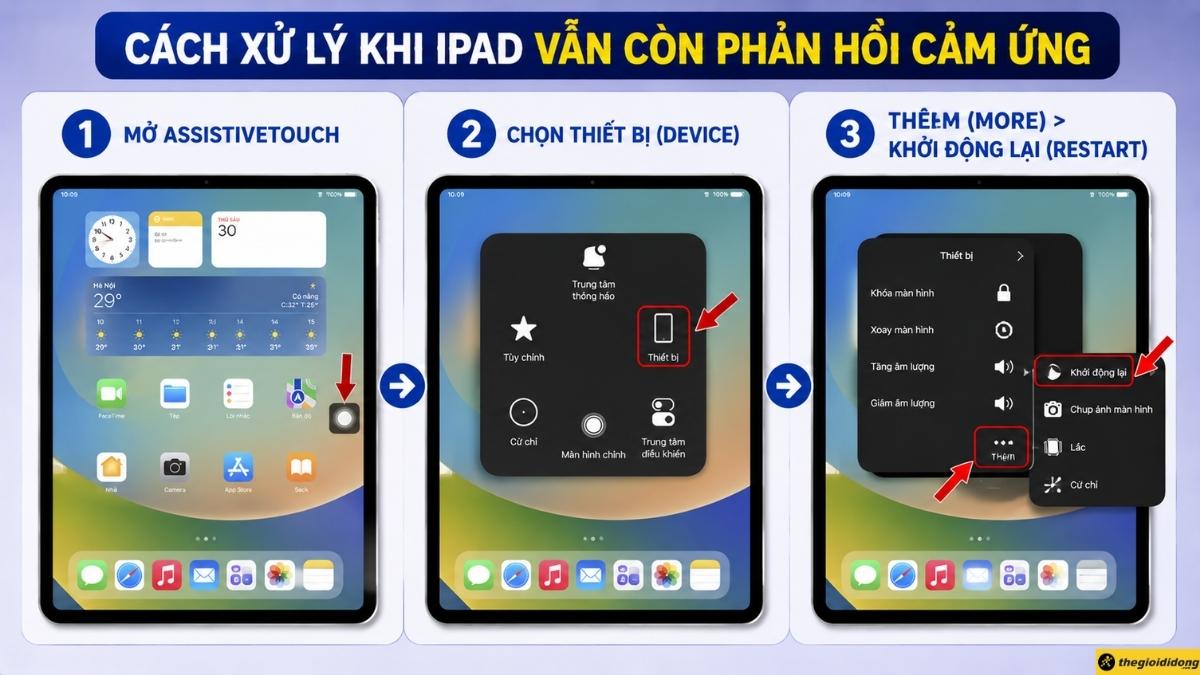 C&aacute;ch xử l&yacute; khi iPad vẫn c&ograve;n phản hồi cảm ứng