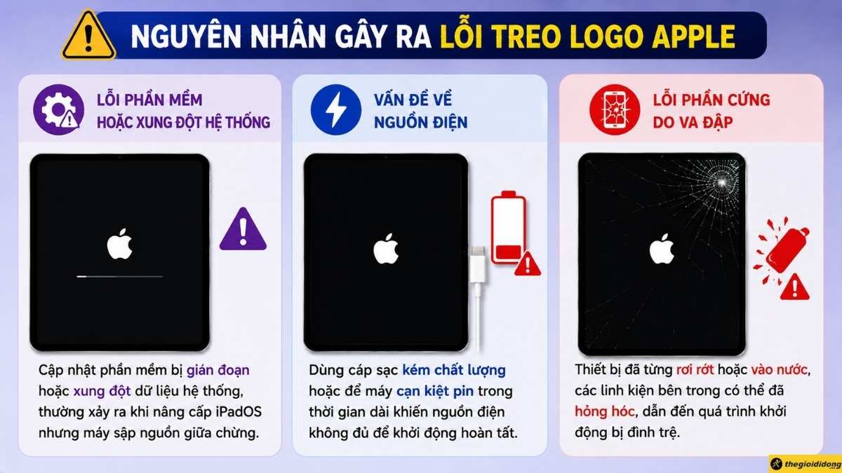Nguy&ecirc;n nh&acirc;n g&acirc;y ra lỗi treo logo Apple