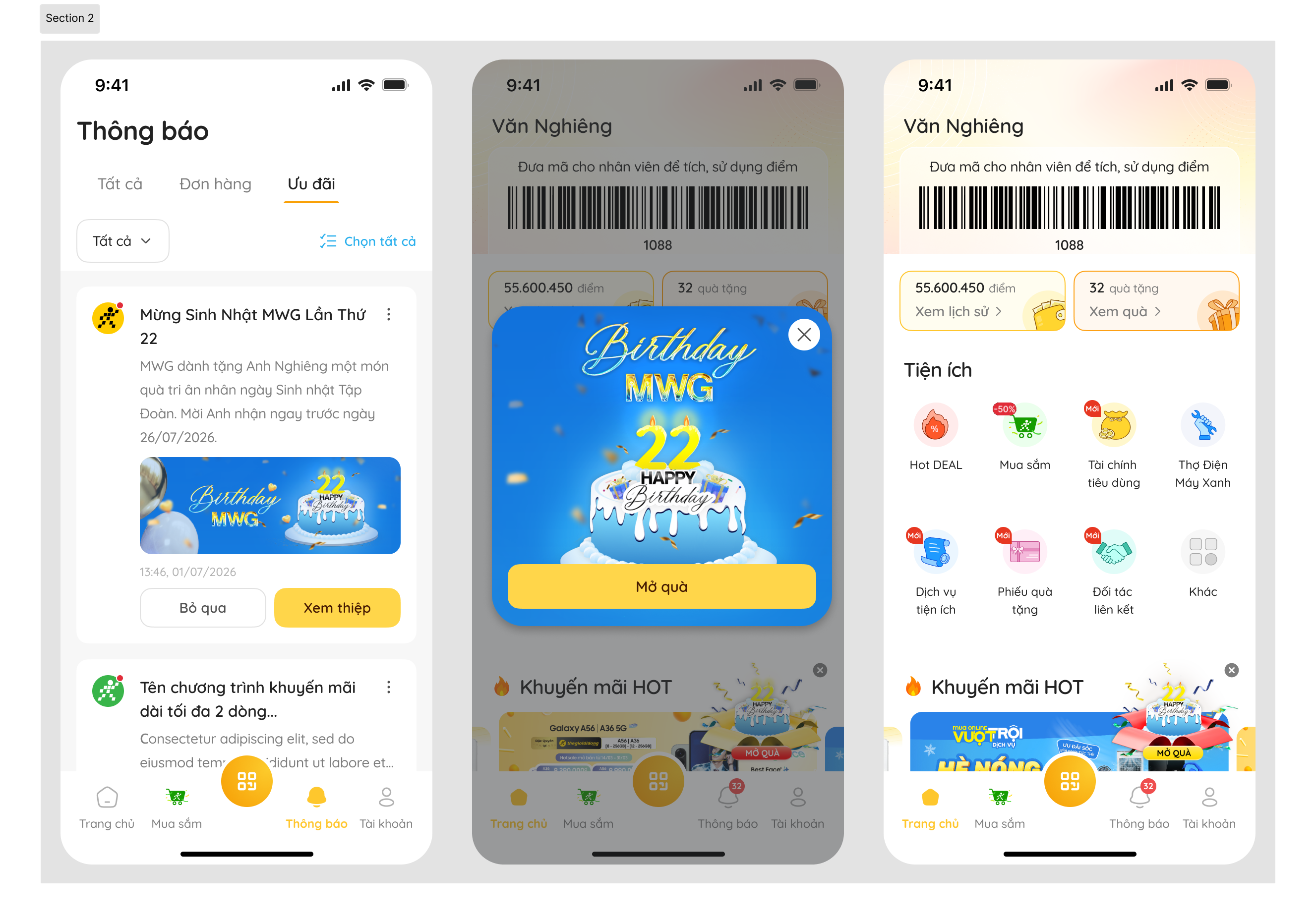Cách nhận ưu đãi trên app Quà Tặng VIP