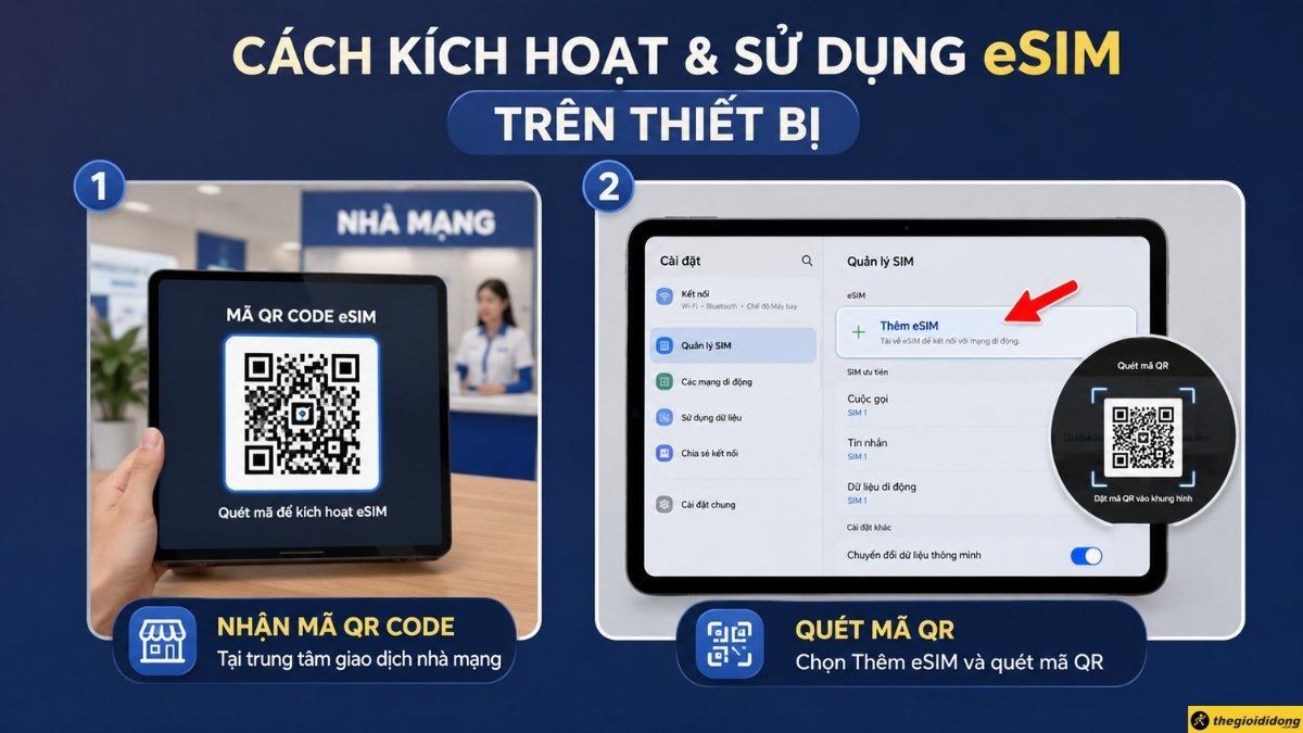 C&aacute;ch k&iacute;ch hoạt v&agrave; sử dụng eSIM tr&ecirc;n m&aacute;y t&iacute;nh bảng
