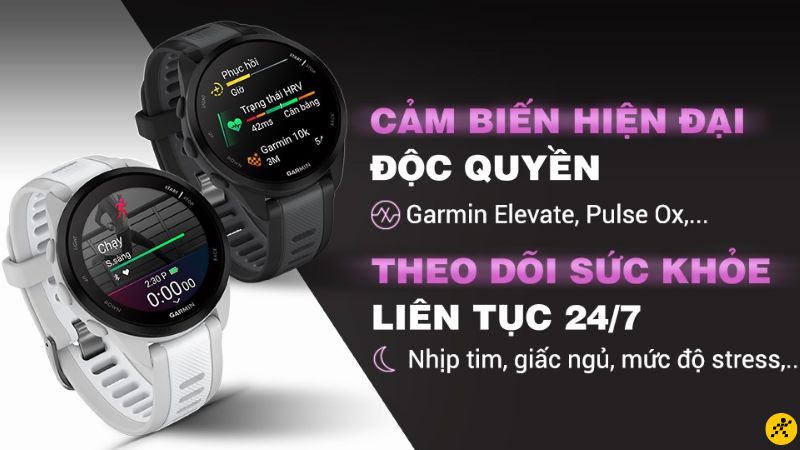 Garmin Forerunner 165 được trang bị nhiều công nghệ cảm biến hiện đại Garmin Forerunner 165 được trang bị nhiều công nghệ cảm biến hiện đại