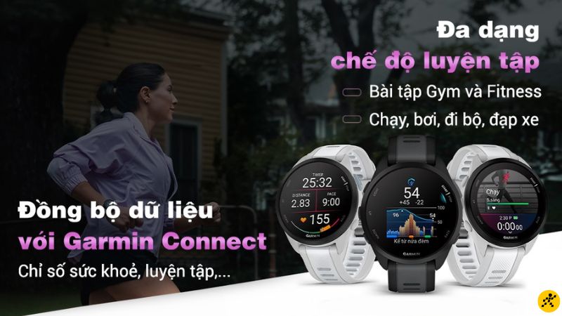 Garmin Forerunner 165 hỗ trợ nhiều chế độ tập luyện đa dạng Garmin Forerunner 165 hỗ trợ nhiều chế độ tập luyện đa dạng