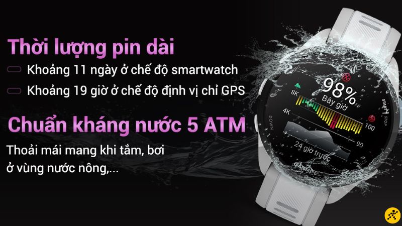 Thời lượng pin kéo dài khoảng 11 ngày Thời lượng pin kéo dài khoảng 11 ngày