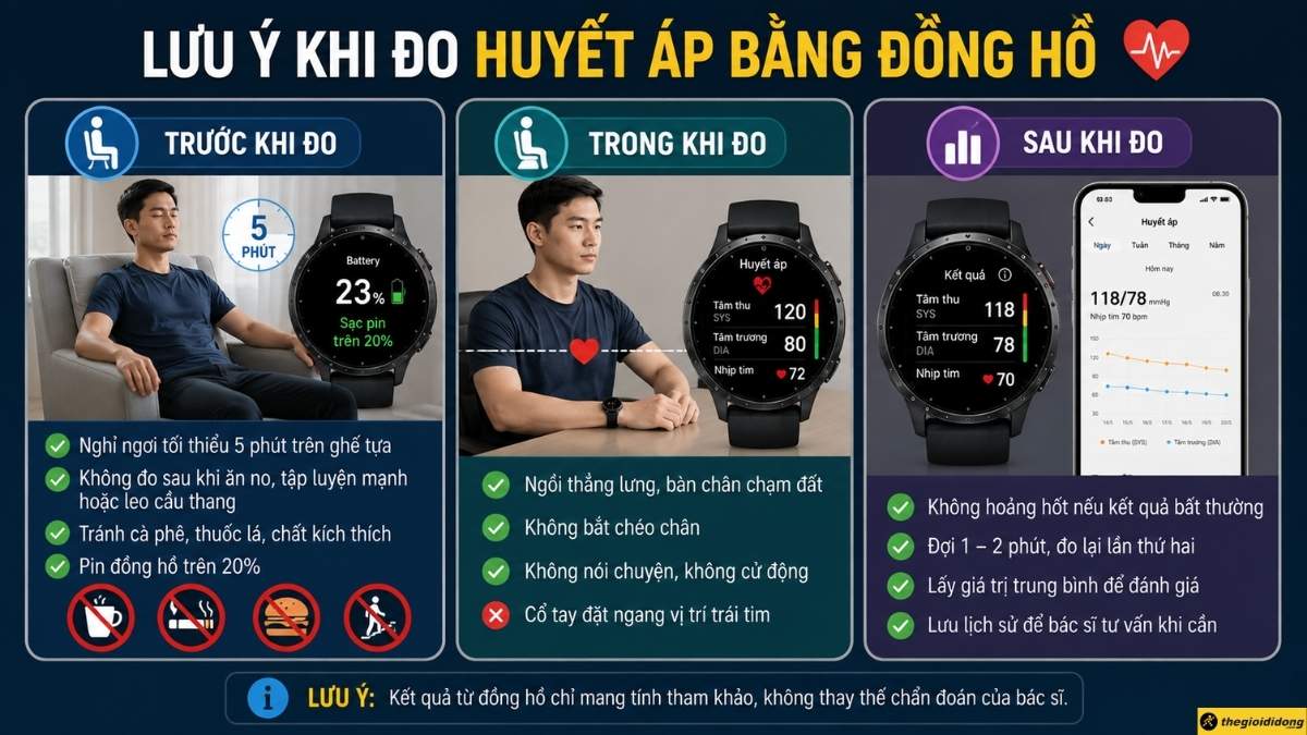 Lưu ý để đo huyết áp bằng smartwatch chính xác nhất Lưu ý để đo huyết áp bằng smartwatch chính xác nhất