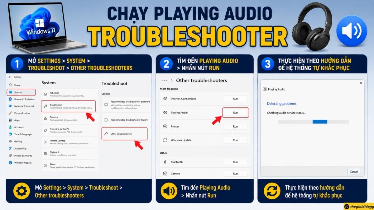 Chạy Playing Audio Troubleshooter Chạy Playing Audio Troubleshooter