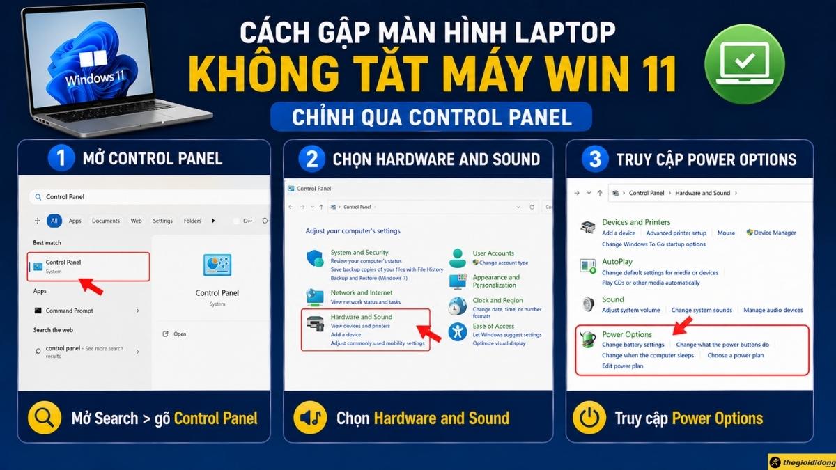 Chỉnh qua Control Panel Chỉnh qua Control Panel