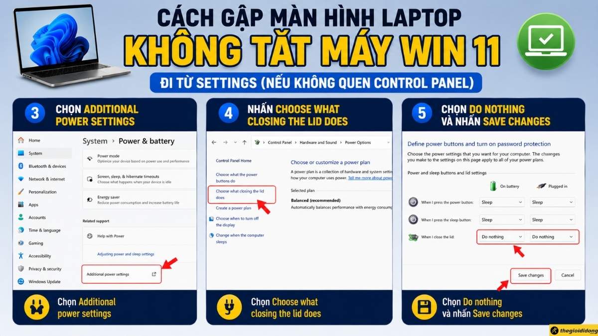 Chọn Do nothing và nhấn Save changes Chọn Do nothing và nhấn Save changes