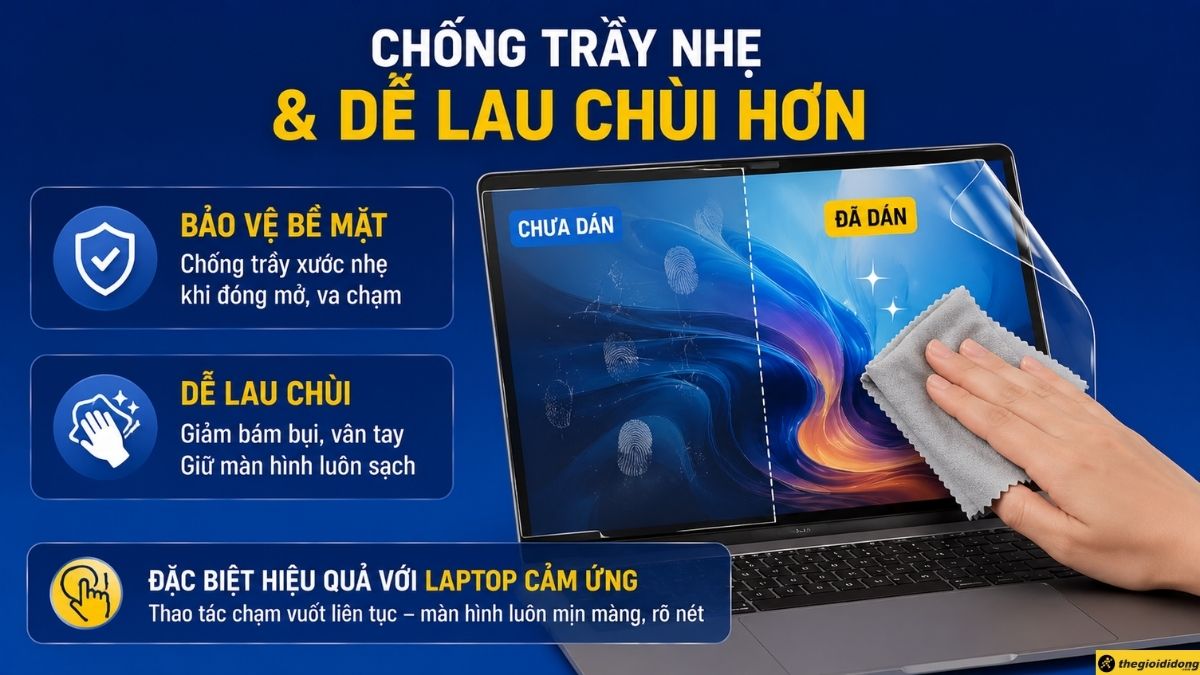 Chống trầy nhẹ và dễ lau chùi hơn Chống trầy nhẹ và dễ lau chùi hơn