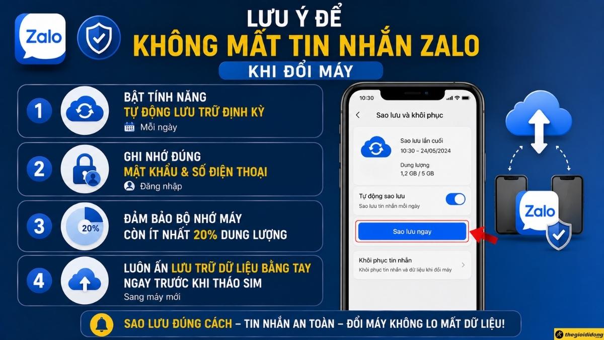 Lưu ý để không mất tin nhắn Zalo khi đổi máy Lưu ý để không mất tin nhắn Zalo khi đổi máy