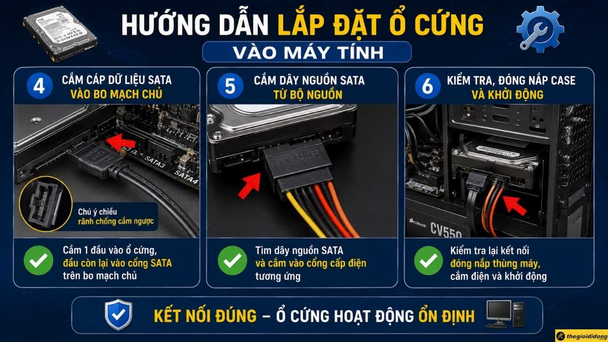 Kiểm tra lại độ chắc chắn của c&aacute;c đầu kết nối