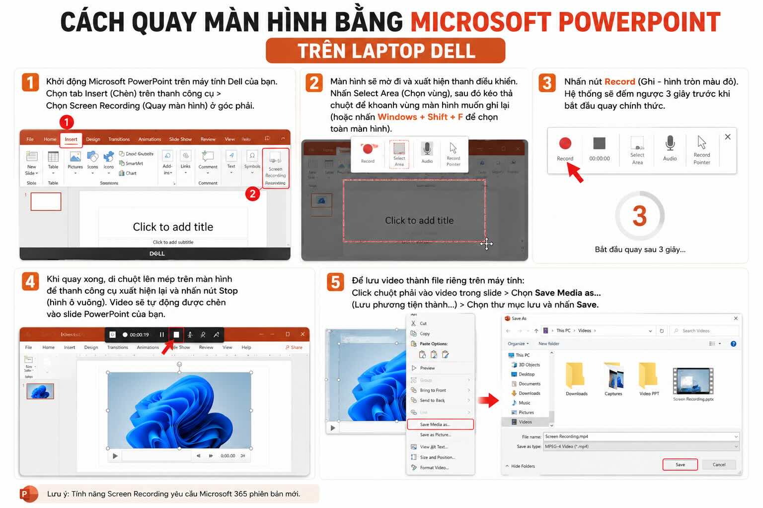 Hướng dẫn c&aacute;ch quay m&agrave;n h&igrave;nh bằng Microsoft PowerPoint
