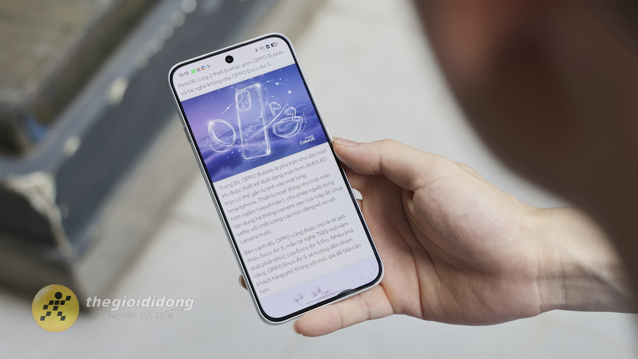 Trên tay OPPO Reno16F 5G Độ sáng
