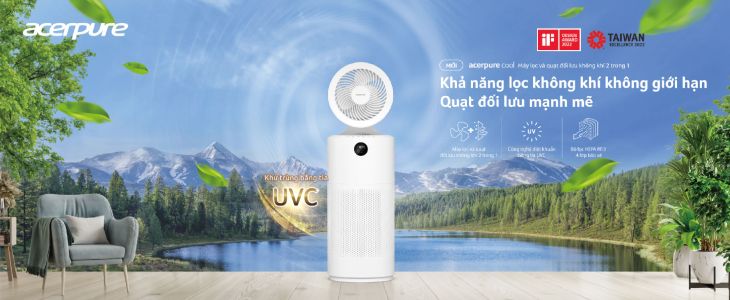 Quạt tuần hoàn kết hợp máy lọc không khí là nhóm sản phẩm đáng chú ý của Acerpure