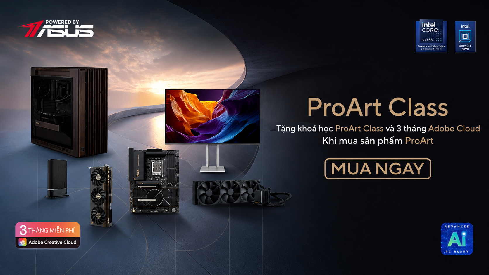 Mua Asus Proart Nhận Khoá Học Proart Class Và 3 Tháng Adobe Cloud Miễn Phí