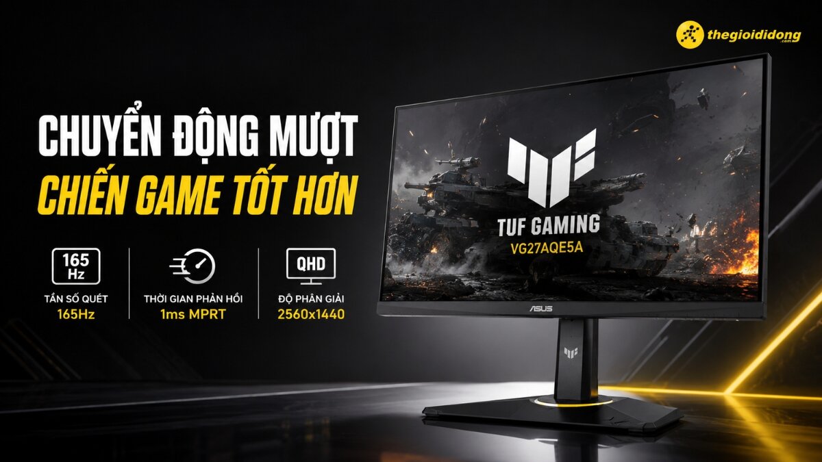 Asus TUF Gaming VG27AQE5A Man hinh gaming Asus TUF Gaming VG27AQE5A voi thong so 165Hz QHD